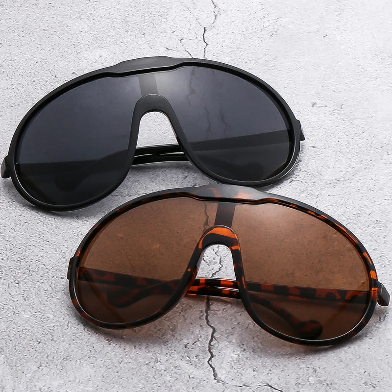 Elevate Your Style with Trendy Oversized Pilot Sunglasses for Women - Luxury Black and Yellow Cycling Eyewear