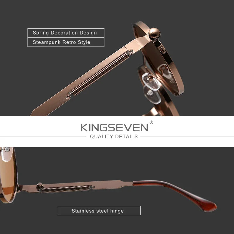 Elevate Your Style with 2024 Polarized UV400 Men’s Circular Sunglasses - Gothic Steampunk Alloy Frame Fashion