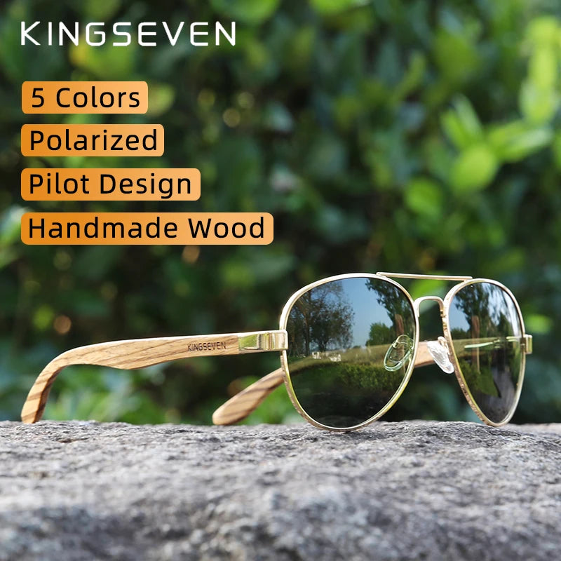 Elevate Your Style with 2024's New Handmade Wooden Polarized Sunglasses for Men - UV400 Protection and Classic Pilot Design