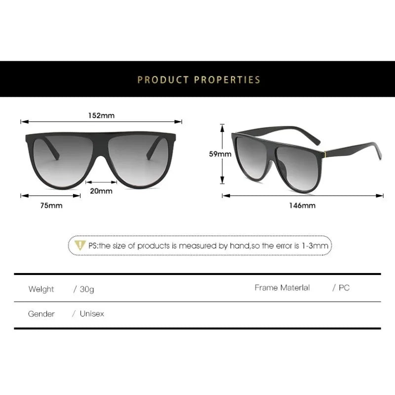 Elevate Your Style with Luxury Retro Flat Top Oversized Sunglasses - Perfect for Women, UV400 Protection