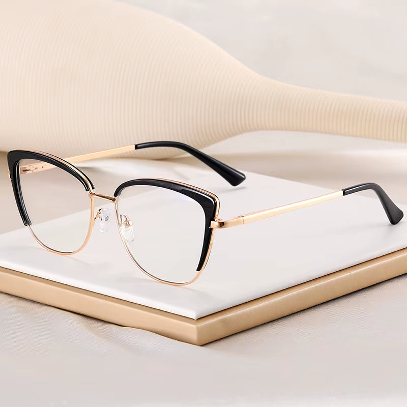 Cat Eye TR90 Metal Eyeglasses for Women 