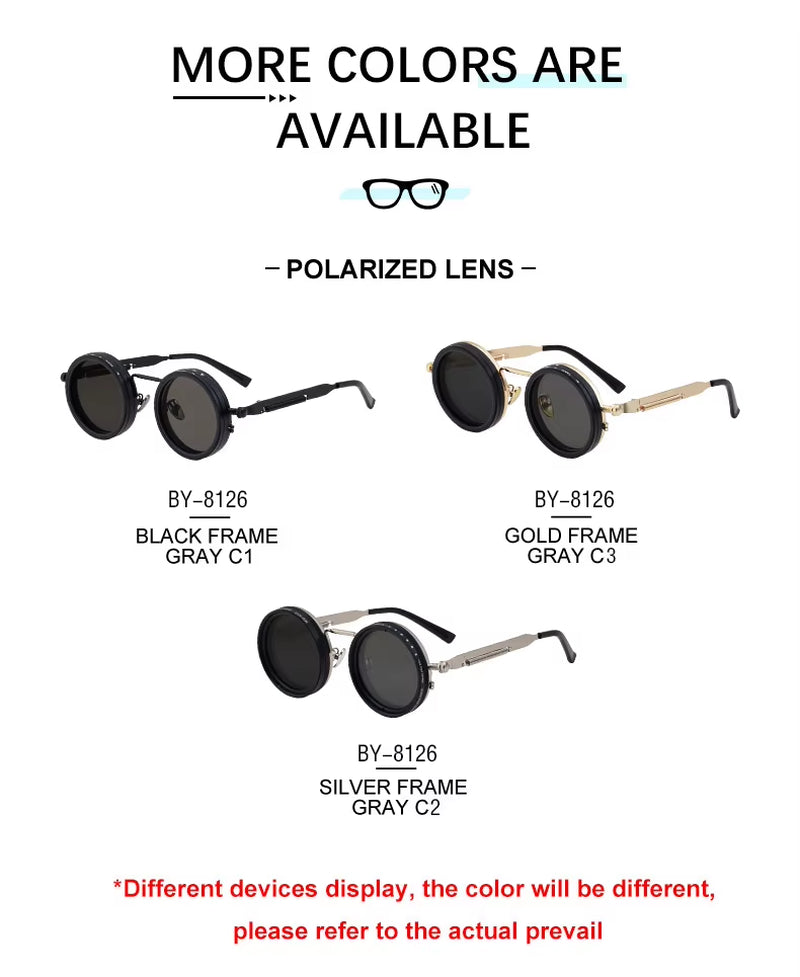 Designer round Rotary Adjustable Polarized Driving UV400 Sunglasses for Men