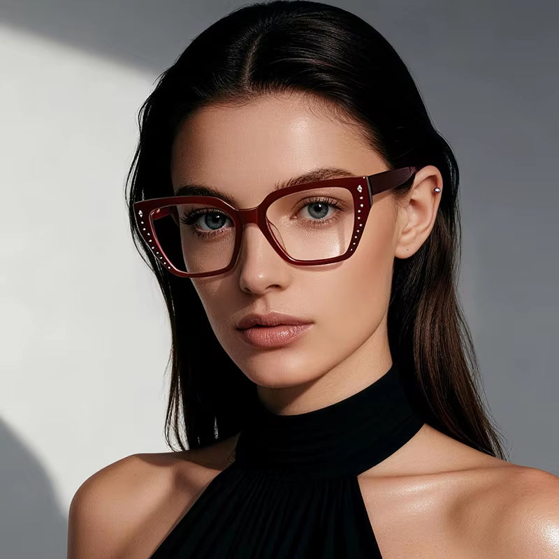 Square Acetate Pin-In Spring Hinge  Eyeglasses for Women