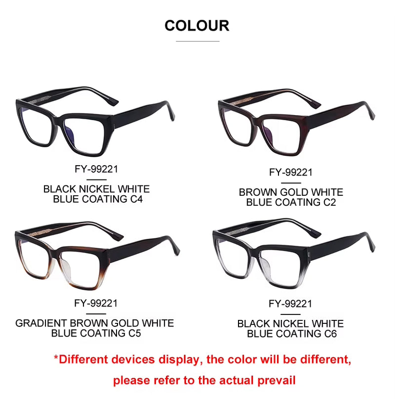 Fancy Cat Eye CP Temples Eyeglasses for Women & Men