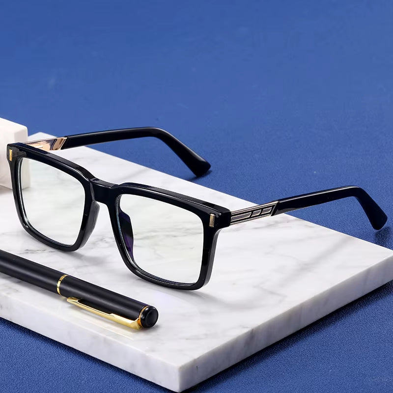 Retro Square TR90 Spring Hinge Eyeglasses for Men
