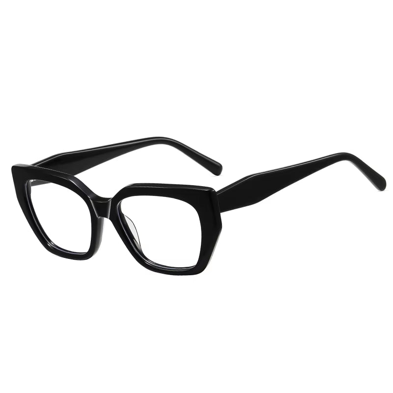 Fashion Cat Eye Acetate CP Arms Spring Hinge Eyeglasses for Women
