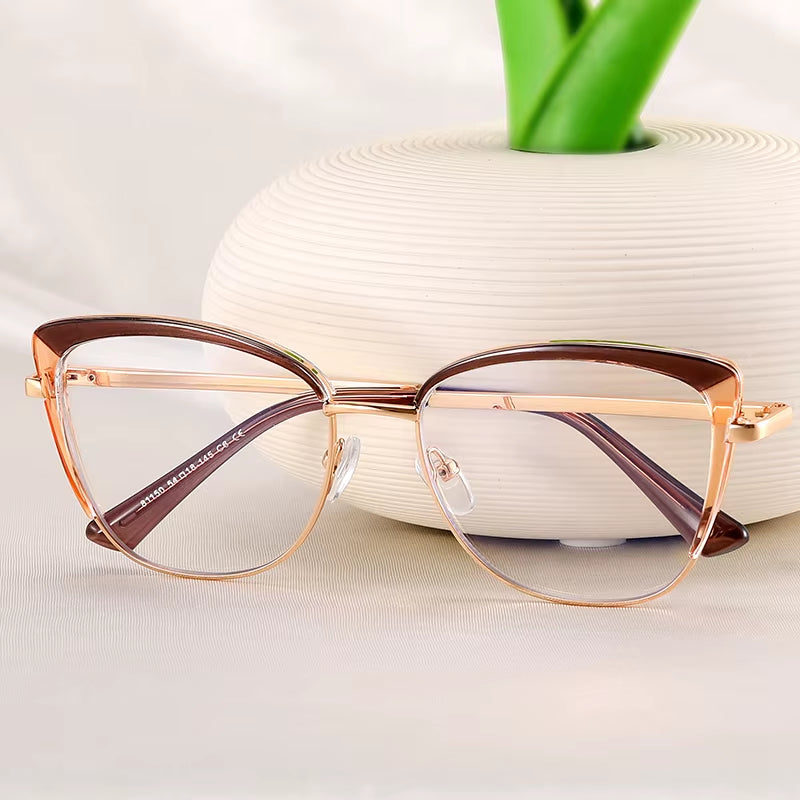 Cat Eye TR90 Metal Eyeglasses for Women 