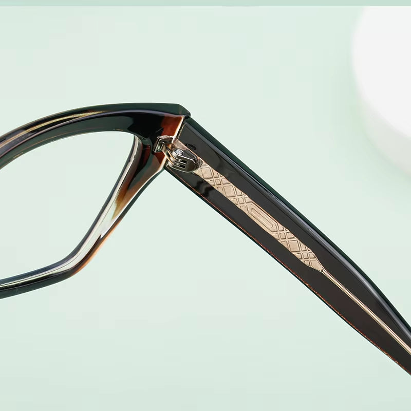 Fancy Cat Eye CP Temples Eyeglasses for Women & Men