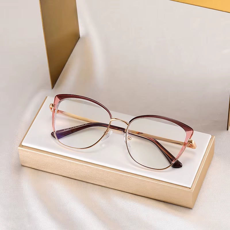 Cat Eye TR90 Metal Eyeglasses for Women 
