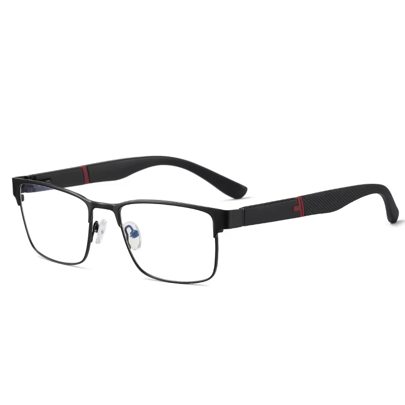  Rectangle Metal Frame TR90 Arms Spring Hinge Eyeglasses for Men