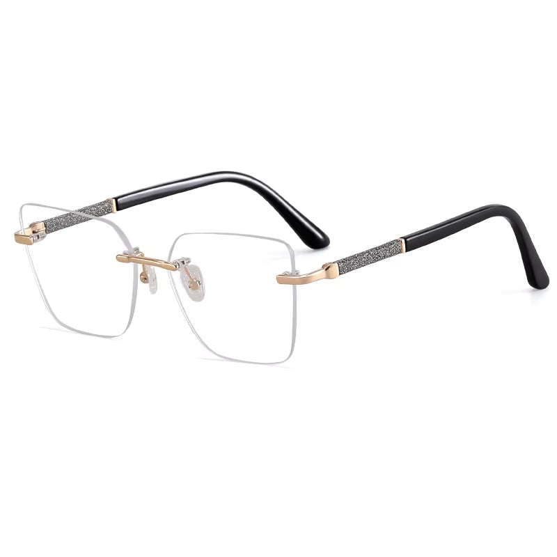Fashion Rimless Spring Hinge Eyeglasses for Women