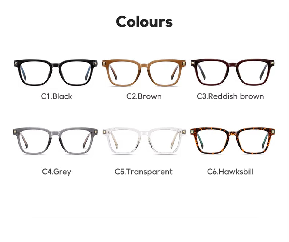 TR90 Square Spring Hinge Eyeglasses for Men