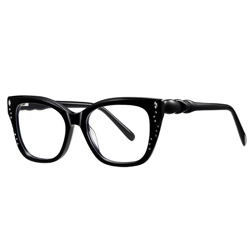 Square Acetate Pin-In Spring Hinge Eyeglasses for Women