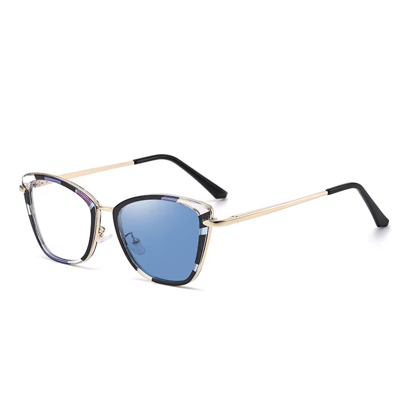 Photochromic Cat Eye TR90 Metal Eyeglasses for Women