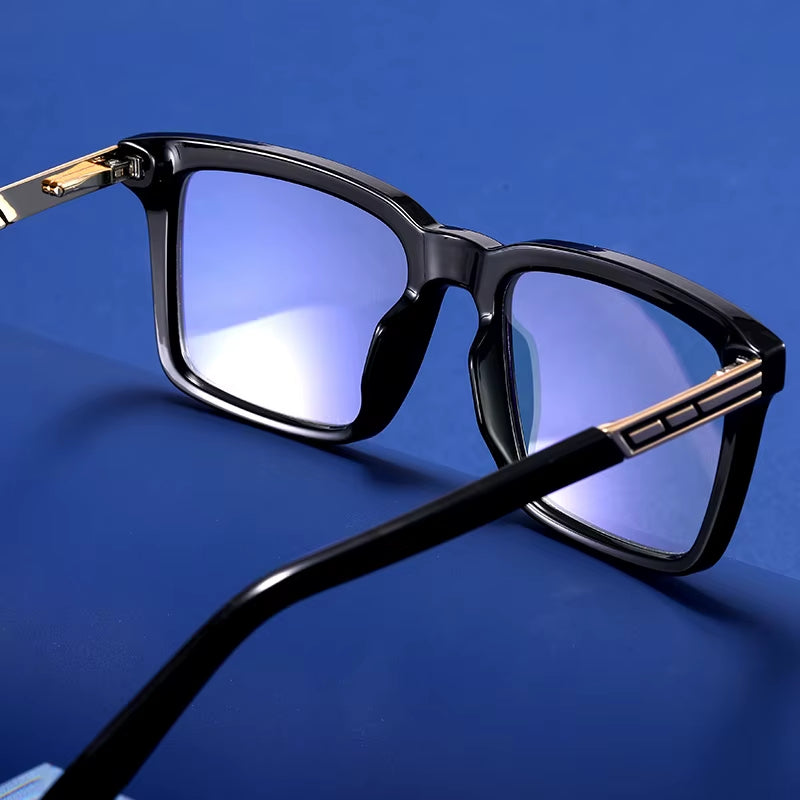 Retro Square TR90 Spring Hinge Eyeglasses for Men