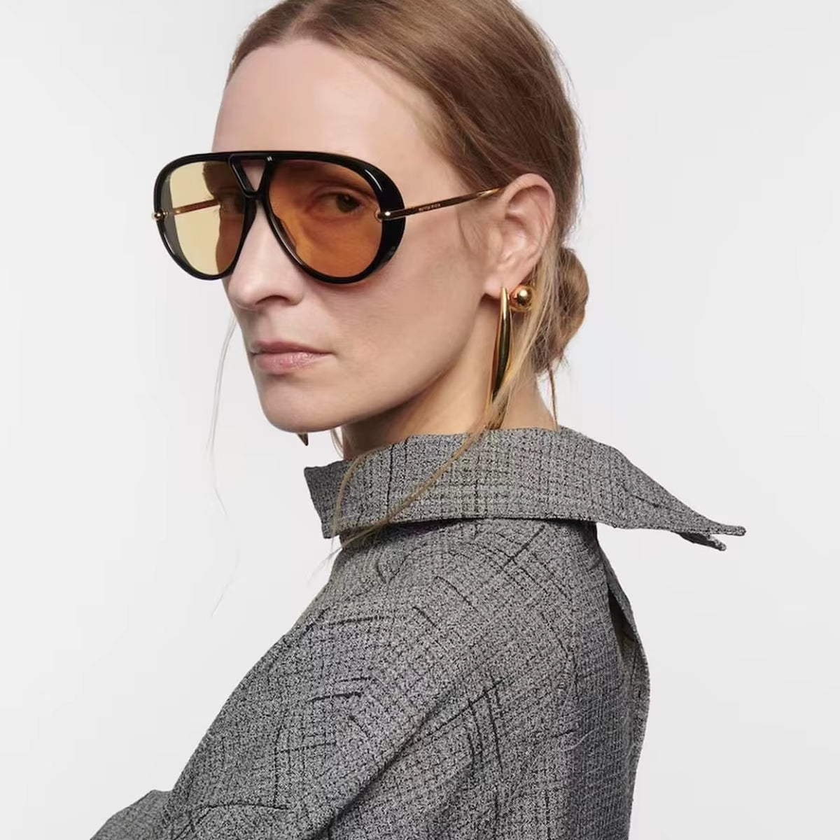  Designer round Oversized Double Bridge UV400 Sunglasses for Women