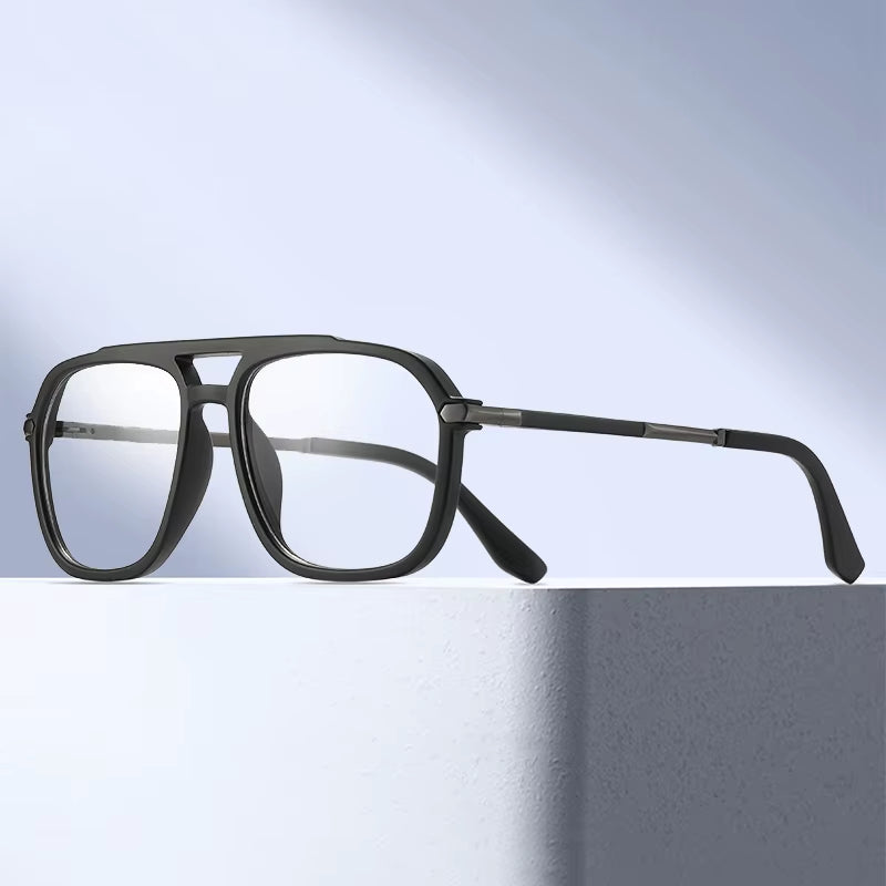  Fashion Square TR90 Double Bridge Spring Hinge Eyeglasses for Men