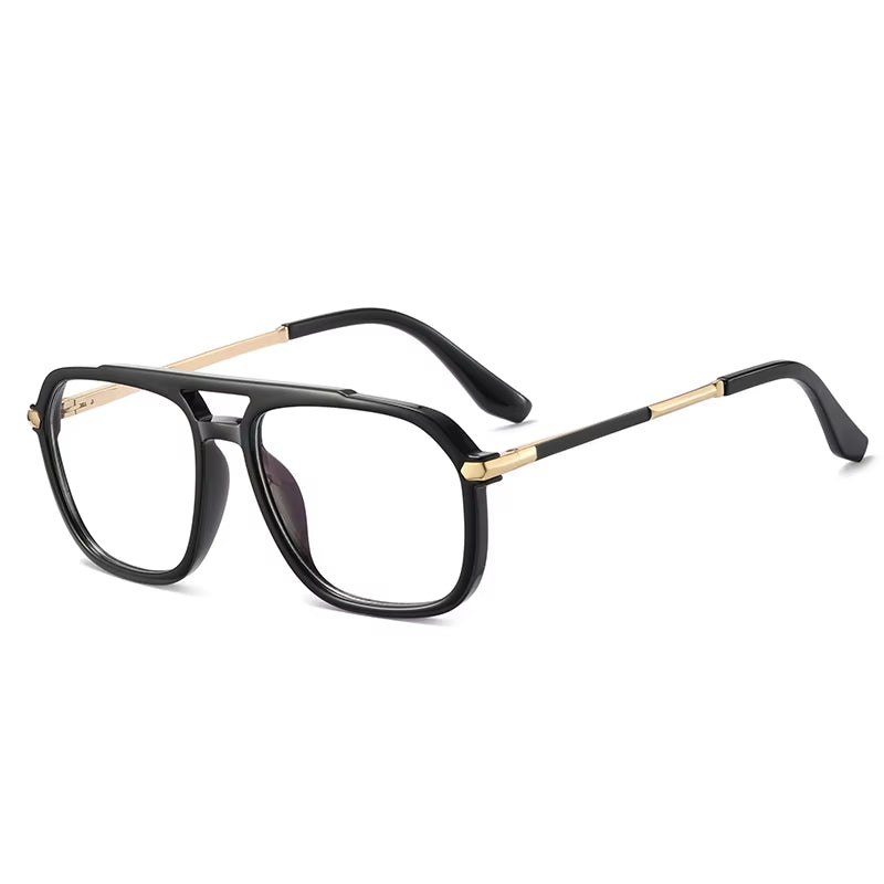  Fashion Square TR90 Double Bridge Spring Hinge Eyeglasses for Men