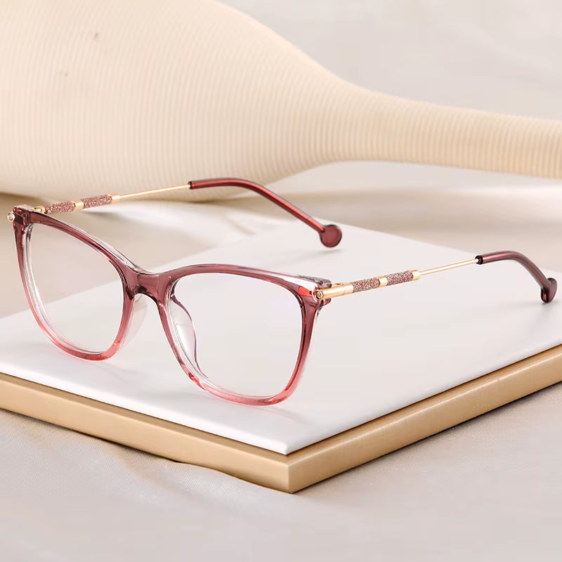  Cat Eye Square TR90 round Eyeglasses for Women