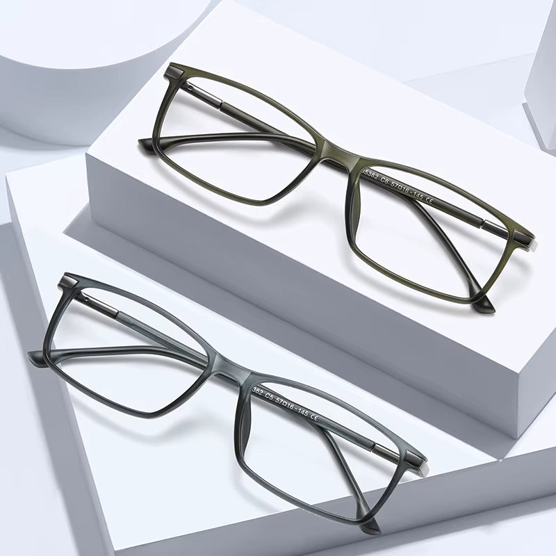 Classic TR90 Rectangle Spring Hinge Eyeglasses for Men