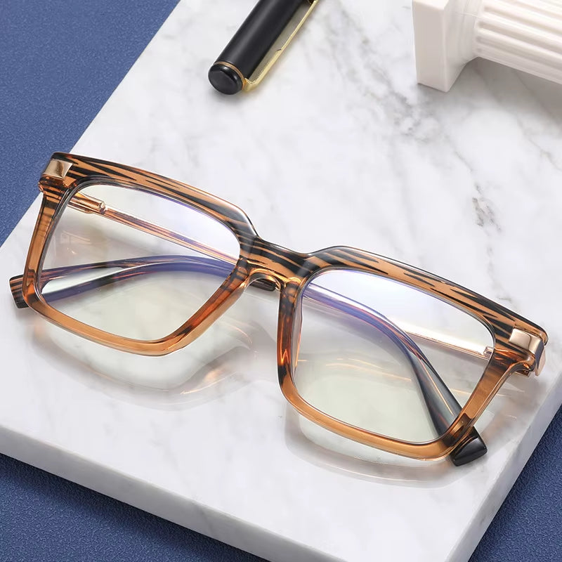  Vintage Retro Square TR90 Eyeglasses for Men 