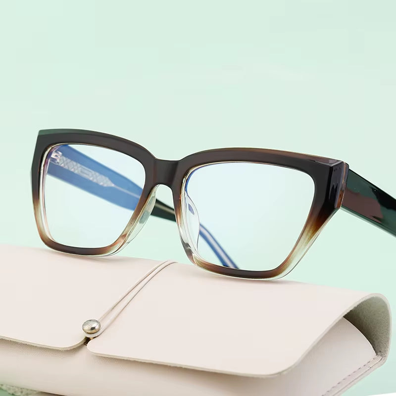 Fancy Cat Eye CP Temples Eyeglasses for Women & Men